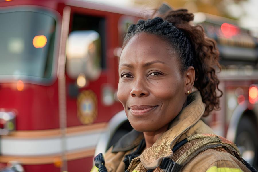 Photo of a female firefighter