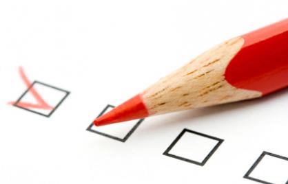 image of red pencil and checkboxes